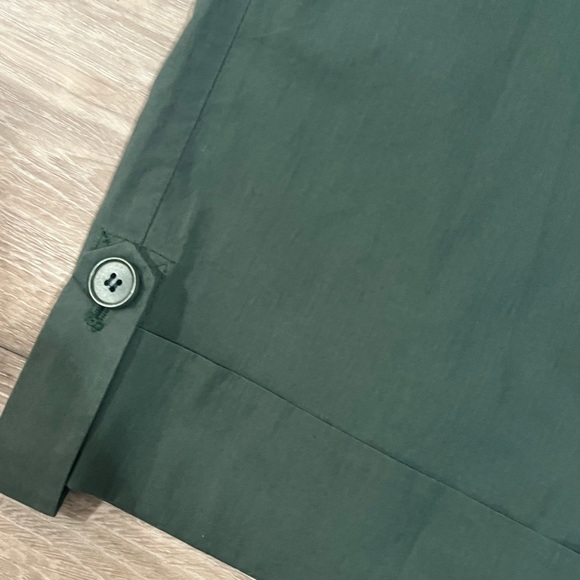Theory Button Fly Women's Green High Rise Capri Pants Trousers Cotton Size 4 - Picture 3 of 13